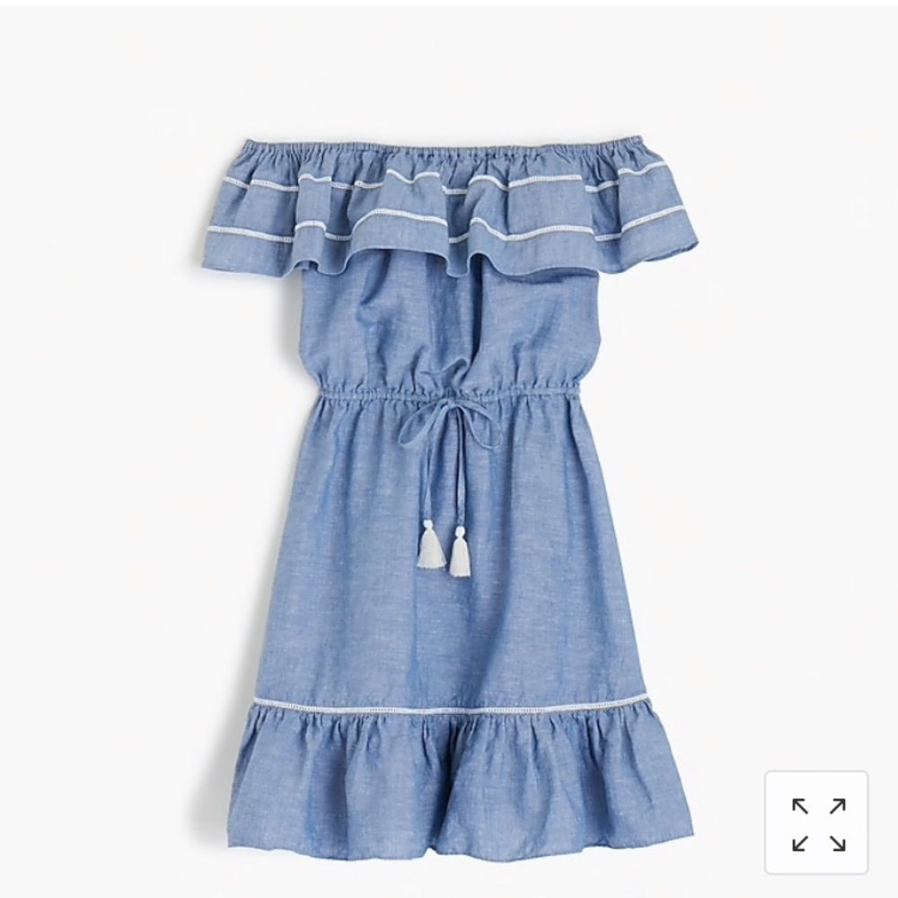 J. Crew chambray off the shoulder dress XS